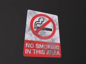 Plastic No Smoking Sign 3D Model