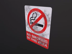 Plastic No Smoking Sign 3D Model