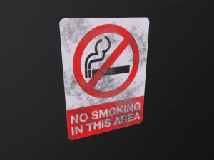 Plastic No Smoking Sign 3D Model