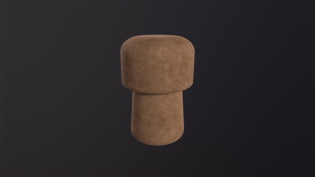Champagne Cork 3D Model .c4d .max .obj .3ds .fbx .stl .blend 