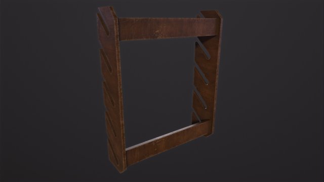 Wooden Weapon Rack 3D 모델 .c4d .max .obj .3ds .fbx .stl .blend 