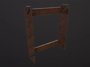 Wooden Weapon Rack 3D Model