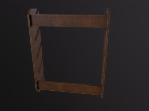 Wooden Weapon Rack 3D 모델