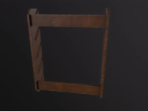 Wooden Weapon Rack 3D Model