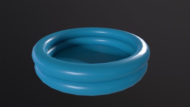 Inflatable Two Ring Pool 3D Model .c4d .max .obj .3ds .fbx .stl .blend 