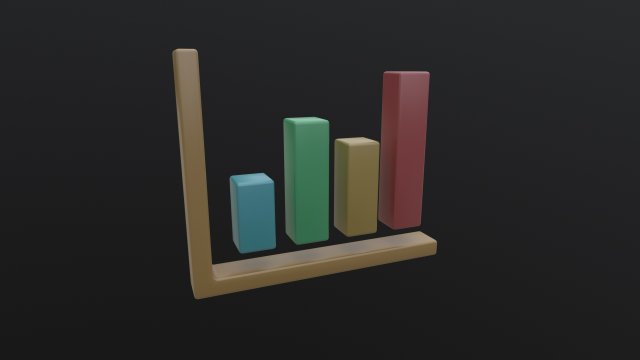 Bar Graph Icon 3D Модель .c4d .max .obj .3ds .fbx .stl .blend 