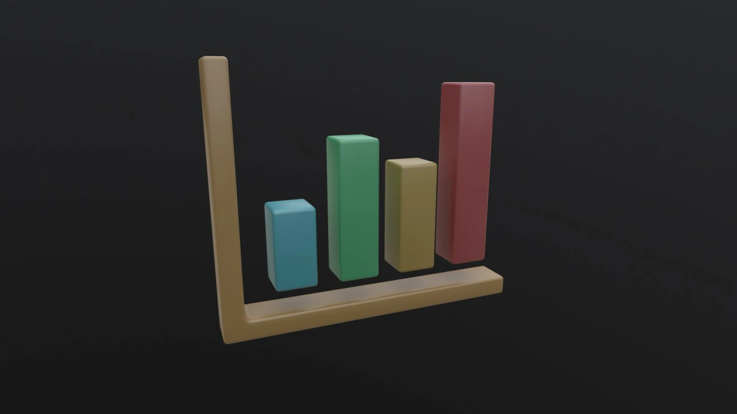 Bar Graph Icon 3D Model .c4d .max .obj .3ds .fbx .stl .blend 