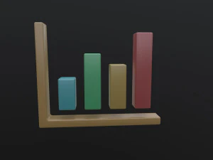 Bar Graph Icon 3D Model