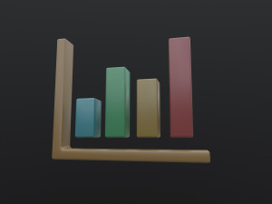Bar Graph Icon 3D Модель