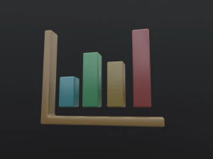 Bar Graph Icon 3D Model