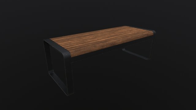 Modern Outdoor Bench Model 3D .c4d .max .obj .3ds .fbx .stl .blend 