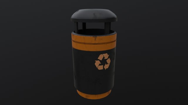 Rubbish Bin Model 3D .c4d .max .obj .3ds .fbx .stl .blend 