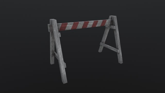 Wood Barricade 3D Model .c4d .max .obj .3ds .fbx .stl .blend 