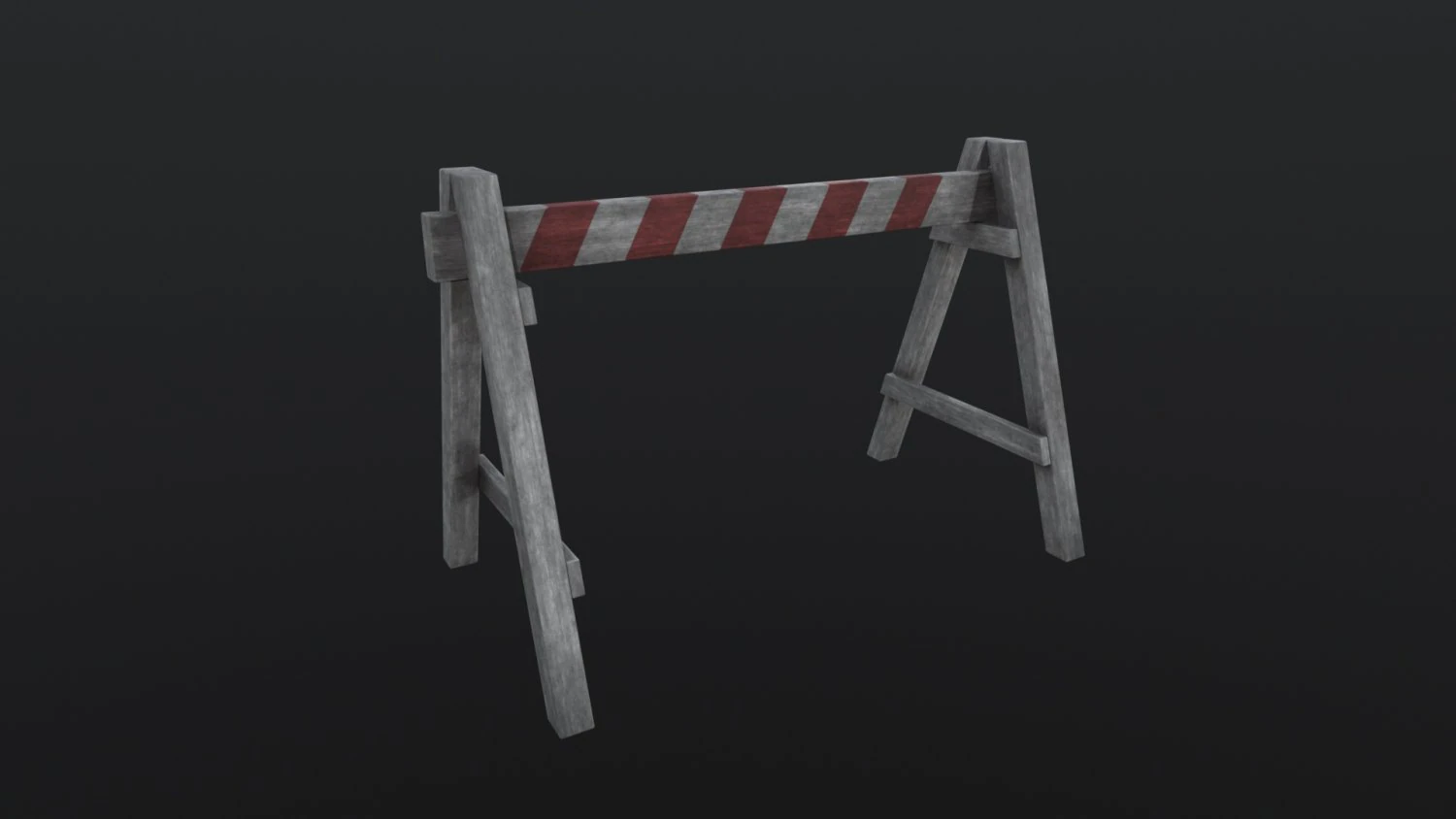 Wood Barricade 3D Model .c4d .max .obj .3ds .fbx .stl .blend