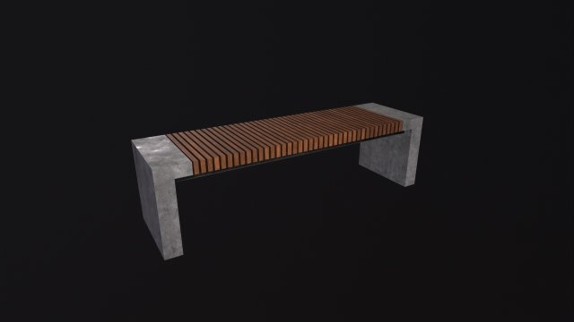 Modern Outdoor Bench 3D Model .c4d .max .obj .3ds .fbx .stl .blend 