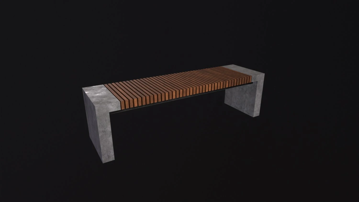 Modern Outdoor Bench 3D Model .c4d .max .obj .3ds .fbx .stl .blend 