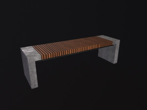 Modern Outdoor Bench 3D Model