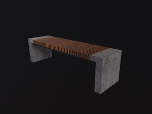 Modern Outdoor Bench 3D Model