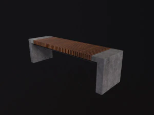 Modern Outdoor Bench 3D Model