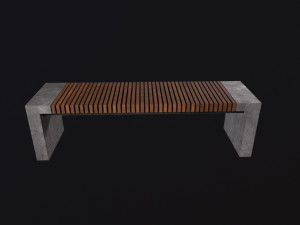 Modern Outdoor Bench 3D Model