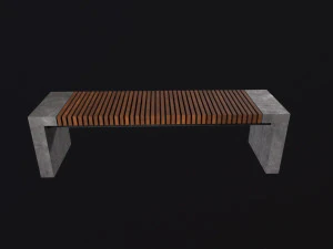 Modern Outdoor Bench 3D Model