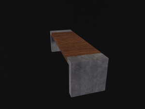 Modern Outdoor Bench 3D Model