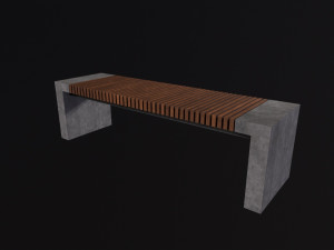 Modern Outdoor Bench 3D Model