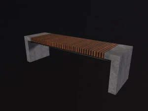 Modern Outdoor Bench 3D Model