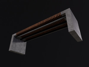 Modern Outdoor Bench 3D Model