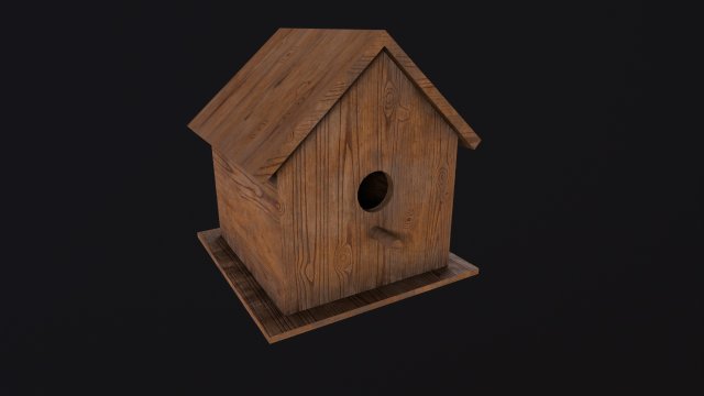 Wooden Birdhouse 3D Model .c4d .max .obj .3ds .fbx .stl .blend 