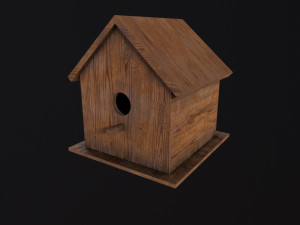 Wooden Birdhouse 3D Model