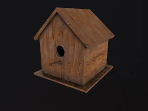 Wooden Birdhouse 3D Model