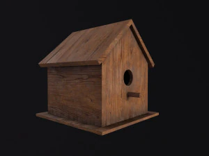 Wooden Birdhouse 3D Model