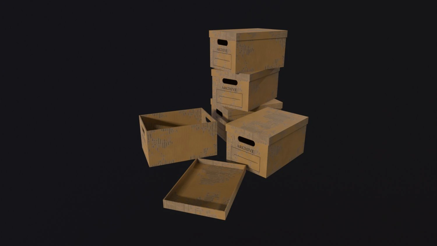 Archive box 3D Model .c4d .max .obj .3ds .fbx .stl .blend 