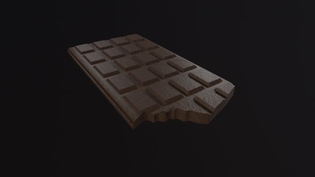 Bitten Chocolate Bar Modelo 3D .c4d .max .obj .3ds .fbx .stl .blend