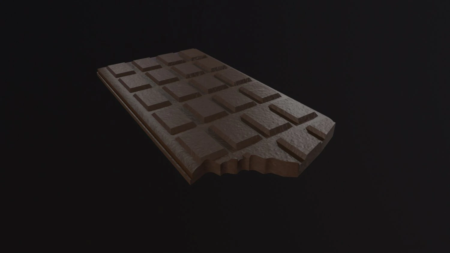 Bitten Chocolate Bar 3D Model .c4d .max .obj .3ds .fbx .stl .blend