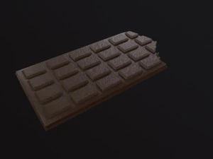 Bitten Chocolate Bar 3D Model