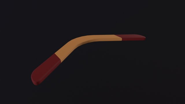 Boomerang 3D Model .c4d .max .obj .3ds .fbx .stl .blend 