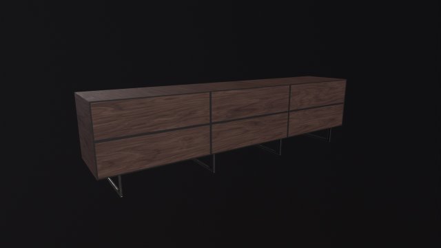 Bellagio TV Dresser 3D Model .c4d .max .obj .3ds .fbx .stl .blend 