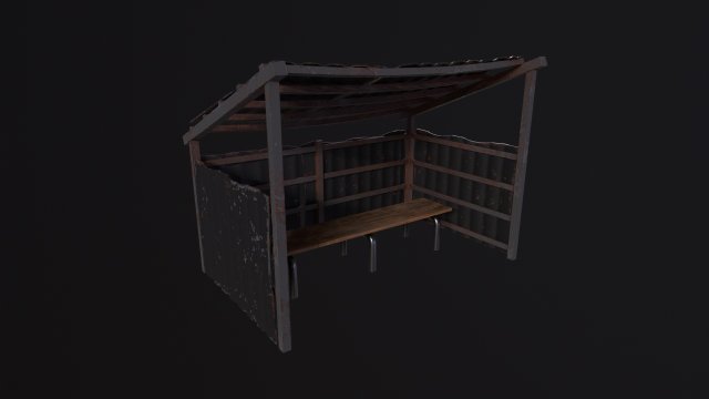 Bus stop 3D 模型 .c4d .max .obj .3ds .fbx .stl .blend 