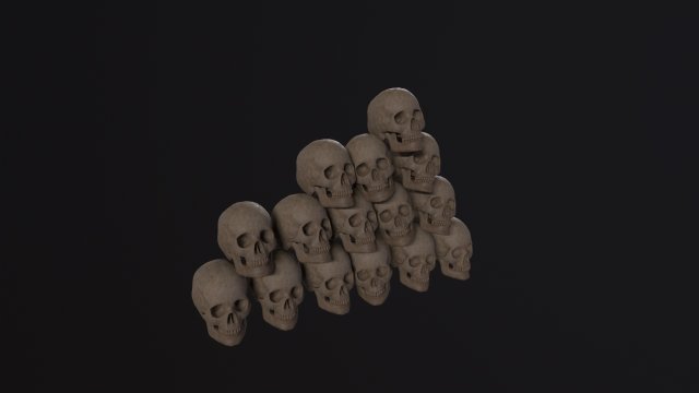 Skull Piles 3D Модель .c4d .max .obj .3ds .fbx .stl .blend 