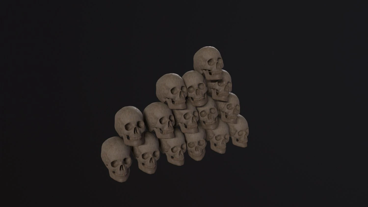 Skull Piles 3D Model .c4d .max .obj .3ds .fbx .stl .blend 