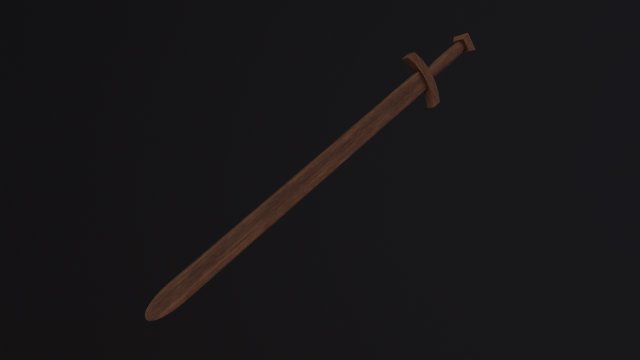 Wooden Toy Short Sword 3D Model .c4d .max .obj .3ds .fbx .stl .blend 