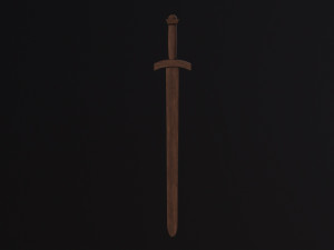 Wooden Toy Short Sword 3D Model