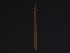Wooden Toy Short Sword 3D Model