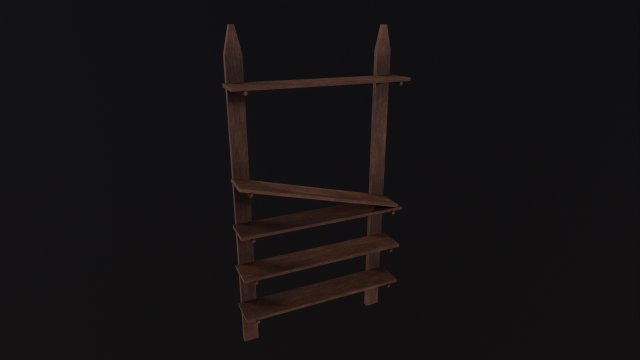 Pottery Shelf 3D Model .c4d .max .obj .3ds .fbx .stl .blend 