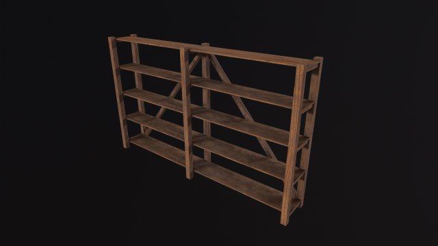 Pottery Shelf Long Modelo 3D .c4d .max .obj .3ds .fbx .stl .blend 