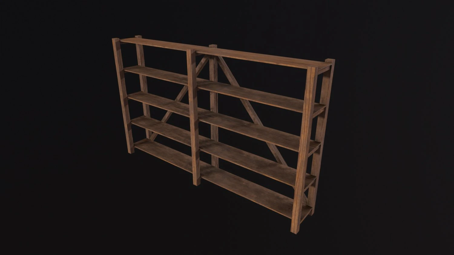 Pottery Shelf Long 3D Model .c4d .max .obj .3ds .fbx .stl .blend