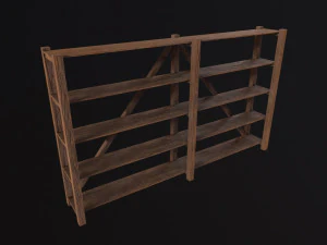 Pottery Shelf Long 3D Model