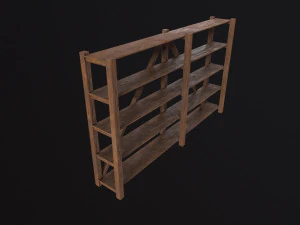 Pottery Shelf Long 3D Model